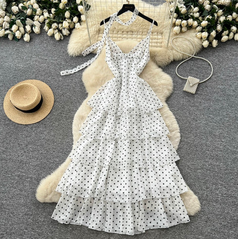 Polka Dot Layered Slip Dress