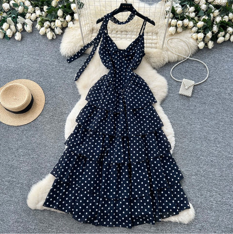 Polka Dot Layered Slip Dress