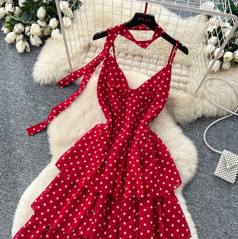 Polka Dot Layered Slip Dress