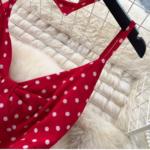 Polka Dot Layered Slip Dress