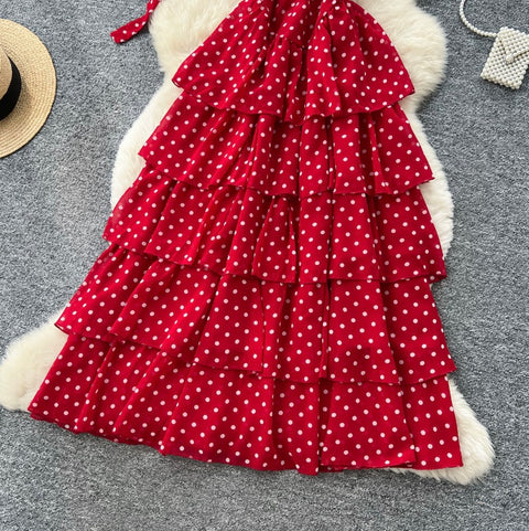 Polka Dot Layered Slip Dress