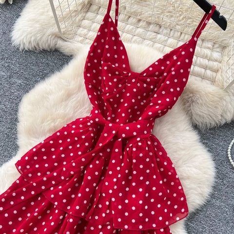Polka Dot Layered Slip Dress