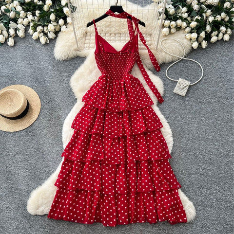 Polka Dot Layered Slip Dress