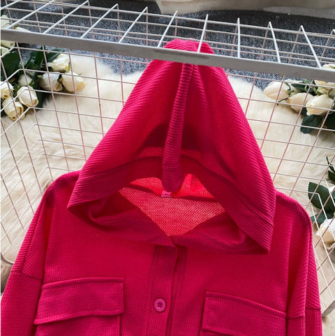 Hoodie Cardigan & Shorts Casual 2Pcs