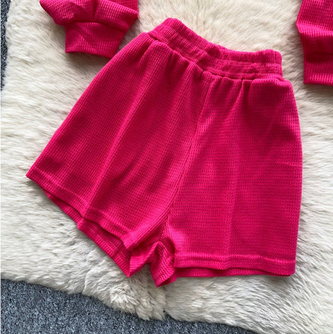 Hoodie Cardigan & Shorts Casual 2Pcs