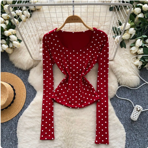 Korean Style Polka Dot T-shirt