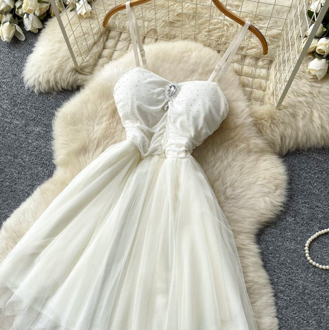 Fairy A-line White Slip Dress