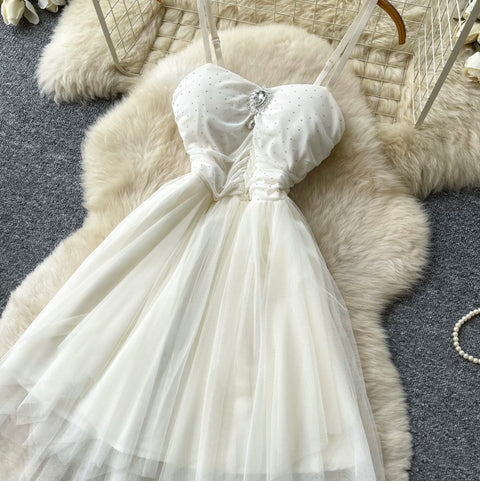 Fairy A-line White Slip Dress