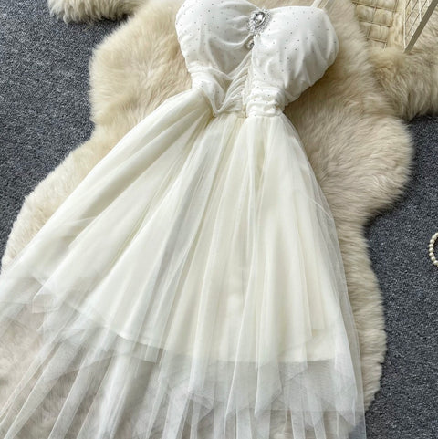 Fairy A-line White Slip Dress
