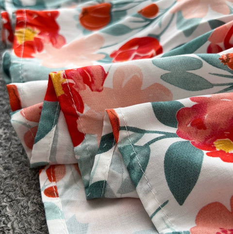 French Style Floral Print Slip Dress