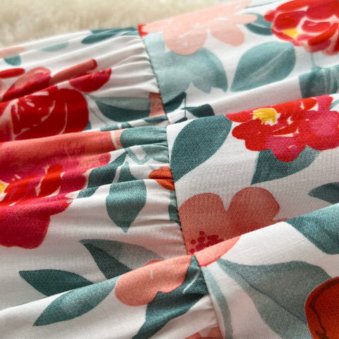 French Style Floral Print Slip Dress