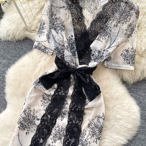Sexy V-neck Lace Patchwork Dress