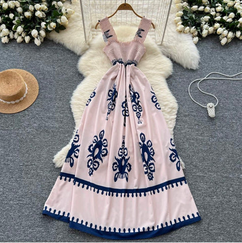 Ethnic Style Print Vest Dress