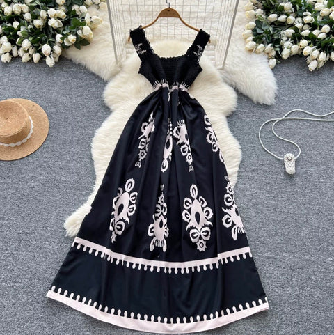 Ethnic Style Print Vest Dress