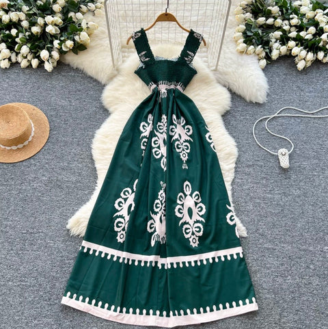 Ethnic Style Print Vest Dress