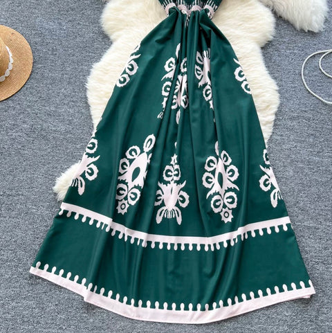 Ethnic Style Print Vest Dress