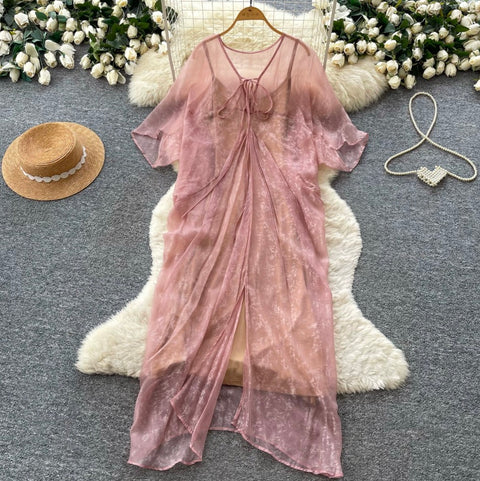 See-through Mesh Oversized Dress