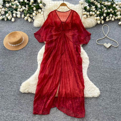 See-through Mesh Oversized Dress