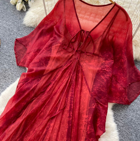 See-through Mesh Oversized Dress