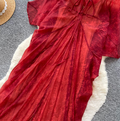 See-through Mesh Oversized Dress