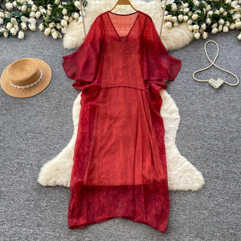See-through Mesh Oversized Dress