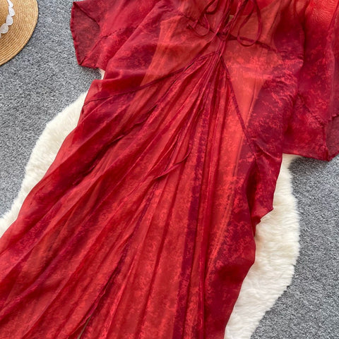 See-through Mesh Oversized Dress