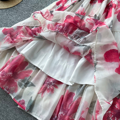Rhinestone Studded Floral Dress