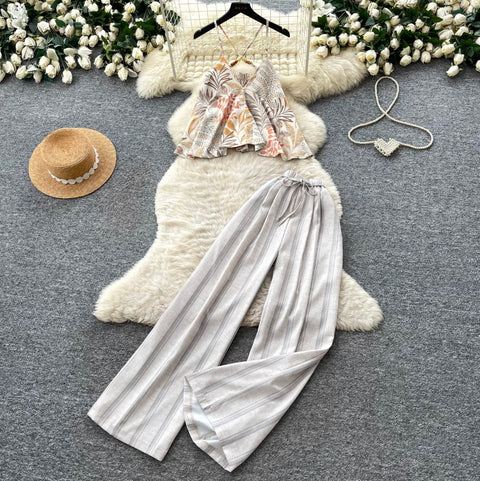 Print Camisole & Pants Casual 2Pcs