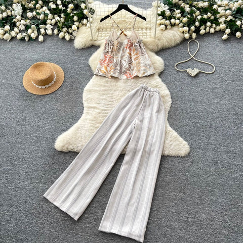 Print Camisole & Pants Casual 2Pcs