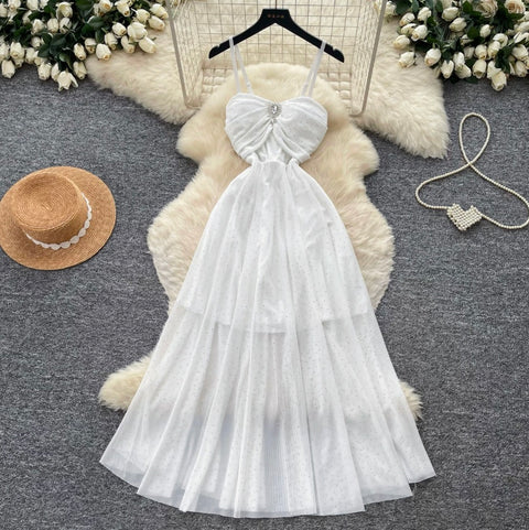 Fairy Mesh Patchwork Slip Dress