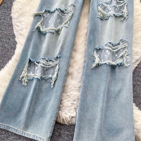 Korean Style Ripped Loose Jeans