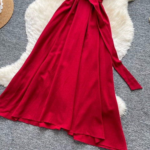Simple Design Lapeled Shirt Dress