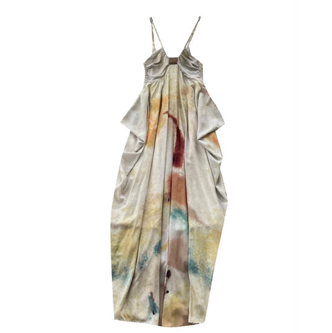 Tie-dye Backless Loose Slip Dress