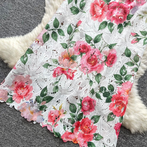 French Style Floral Print Dress