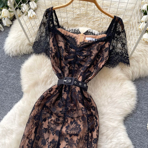 High-end Black Less Dress