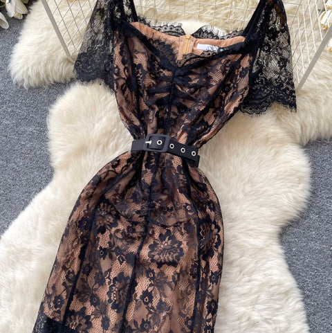 High-end Black Less Dress