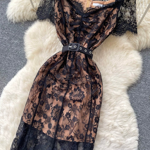 High-end Black Less Dress