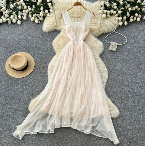 French Style Backless Lace Dress