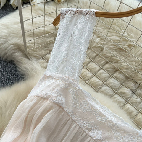 French Style Backless Lace Dress