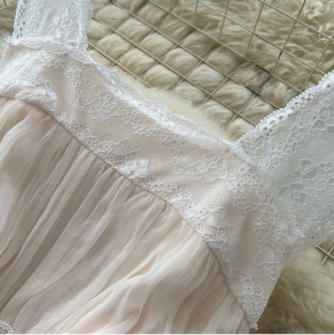 French Style Backless Lace Dress