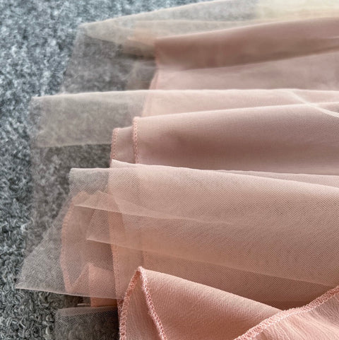 French Style Pink Mesh Halter Dress