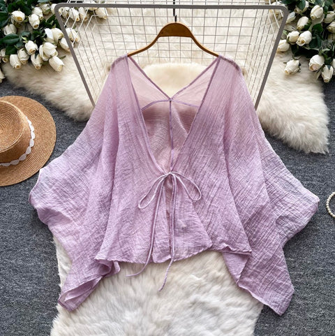 Fairy Cardigan & Ruffled Slip Dress 2Pcs