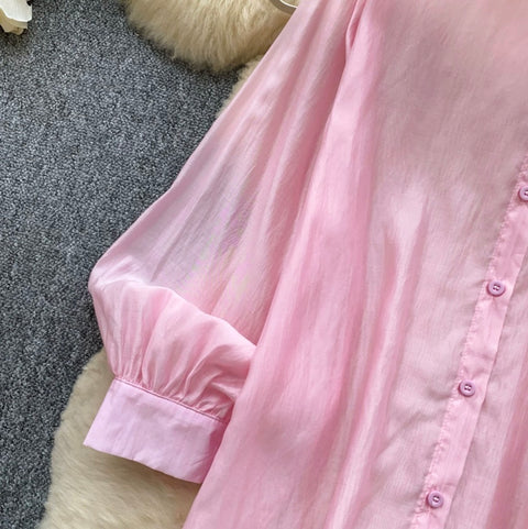 Shirt & 3D Ruffled Skirt 2Pcs