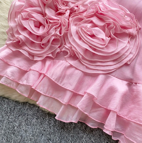 Shirt & 3D Ruffled Skirt 2Pcs