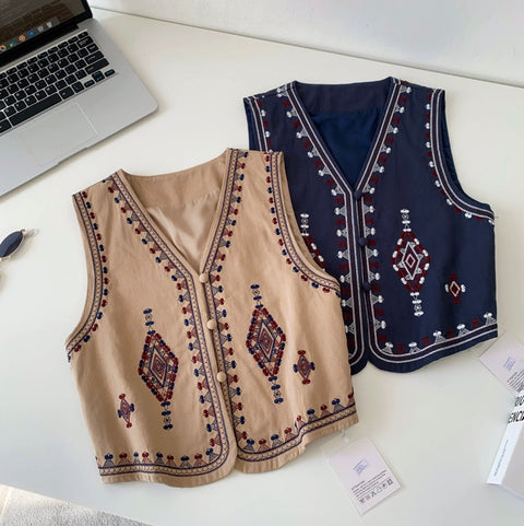 Bohemian Style Embroidered Vest