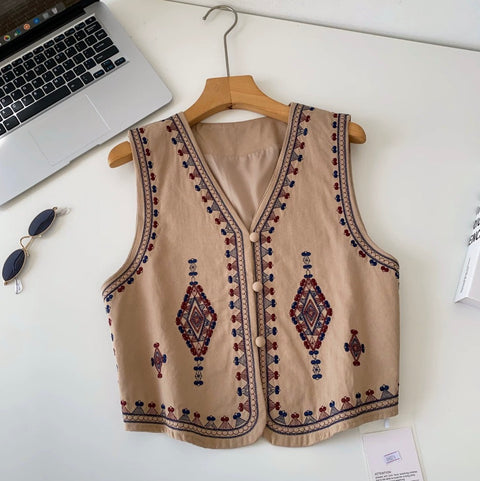 Bohemian Style Embroidered Vest