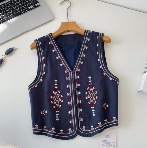 Bohemian Style Embroidered Vest