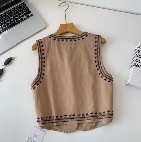 Bohemian Style Embroidered Vest