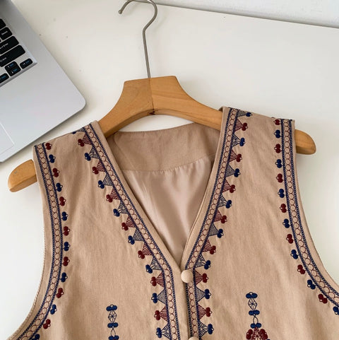 Bohemian Style Embroidered Vest