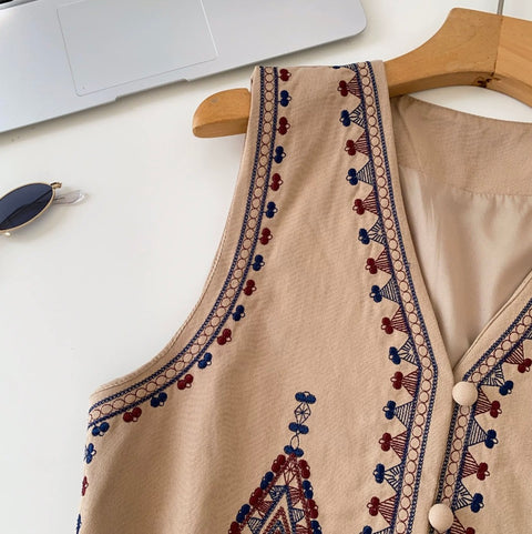 Bohemian Style Embroidered Vest